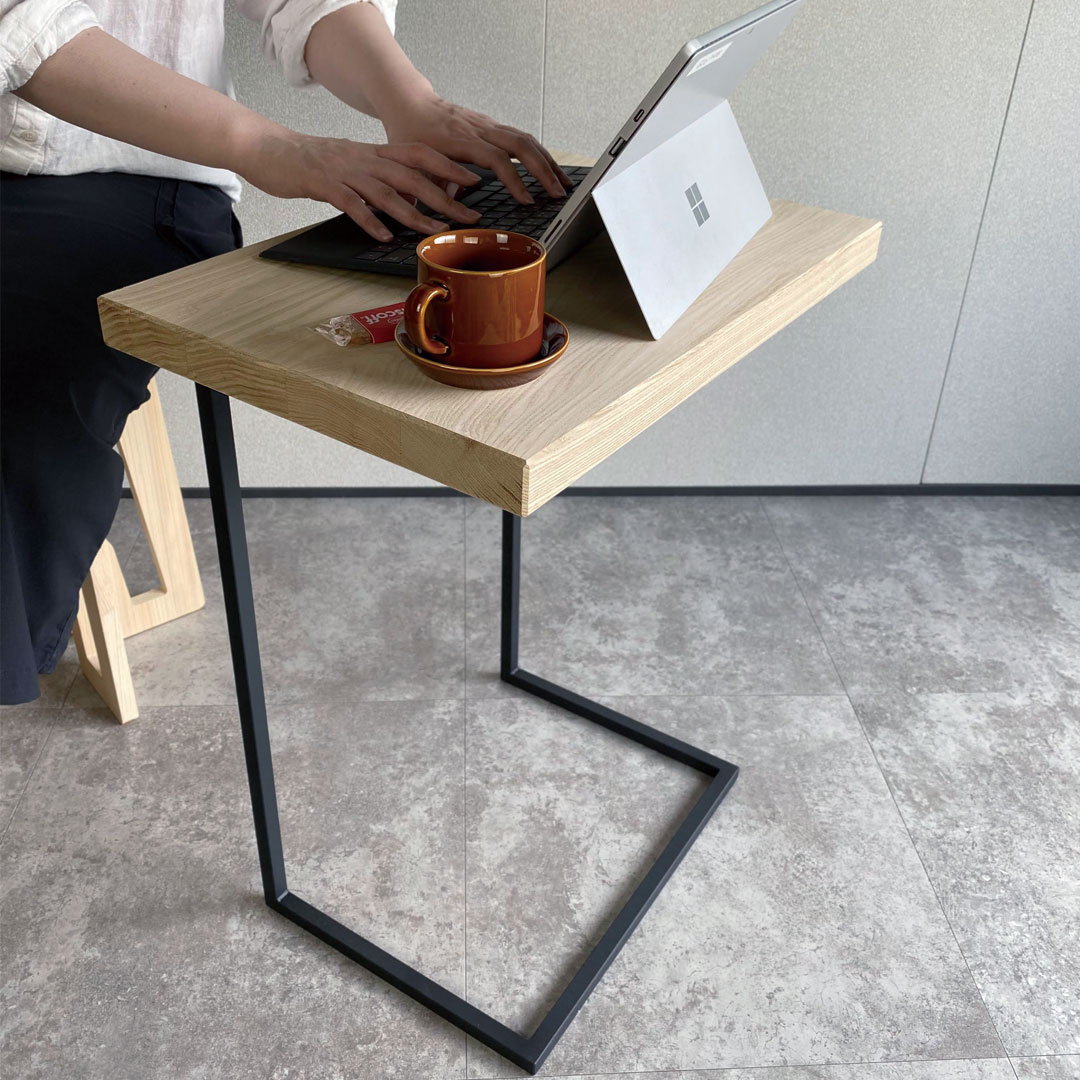 アイアンレッグ（サイドテーブル用脚）KURO - 【最短翌日発送】天板  