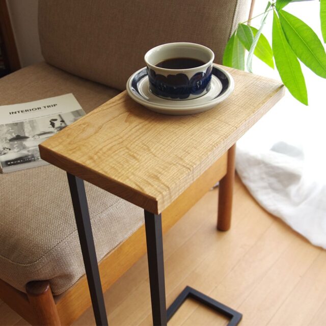 アイアンサイドテーブル ミニ KURO+【天板が選べる】